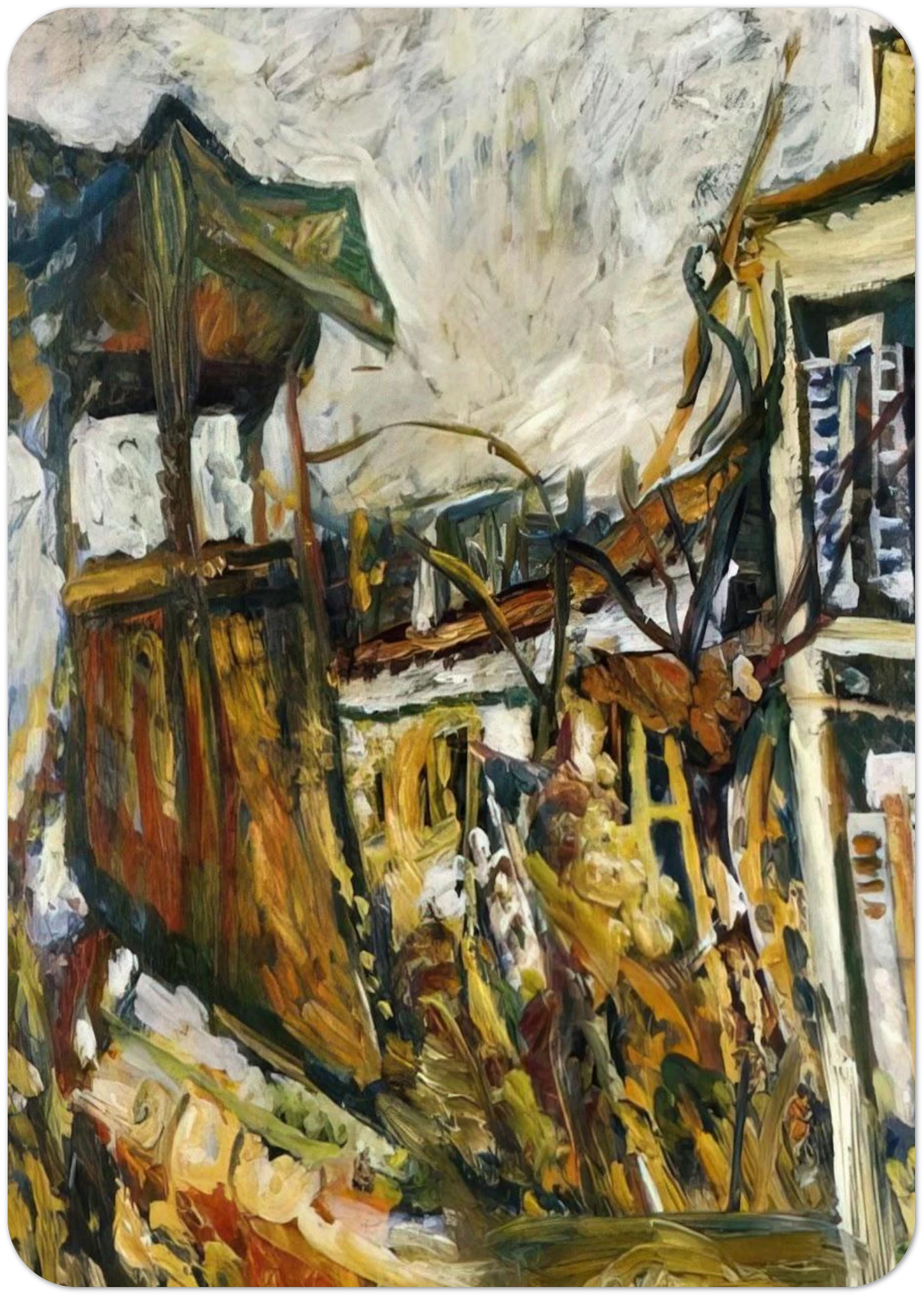 PARISIAN SUBURB By Chaim Soutine Pack of 10 Post Cards | Chaim Soutine Post Cards | A6 (10.5 x 14.8 cm) - 4.1 x 5.8 inches
