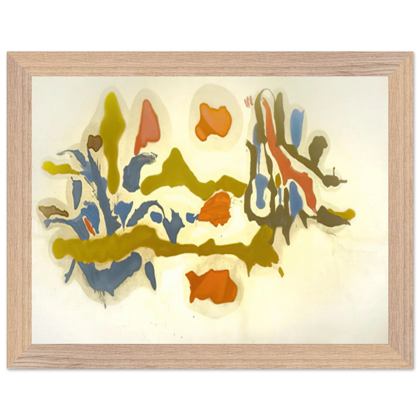 Helen Frankenthaler - Seascape with Dunes - 1962 Wall art - 30x45 cm / 12x18 inches - Premium Wooden Framed Poster With Fine Art Paper-canvas - White frame