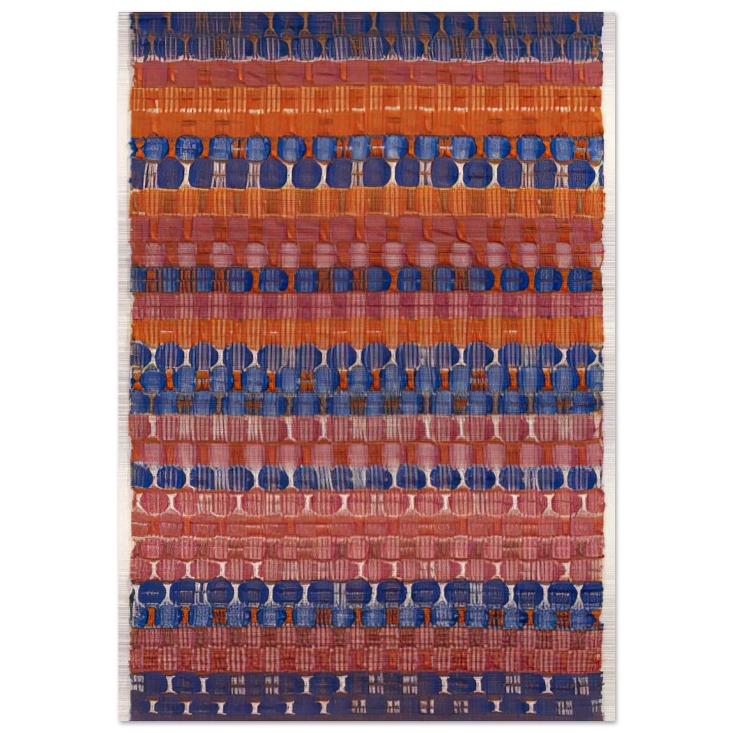 RED AND BLUE LAYERS 1954 - Anni Albers Brushed Aluminum Print - 70x100 cm / 28x40 inches | Anni Albers Aluminum Print | Anni Albers Prints