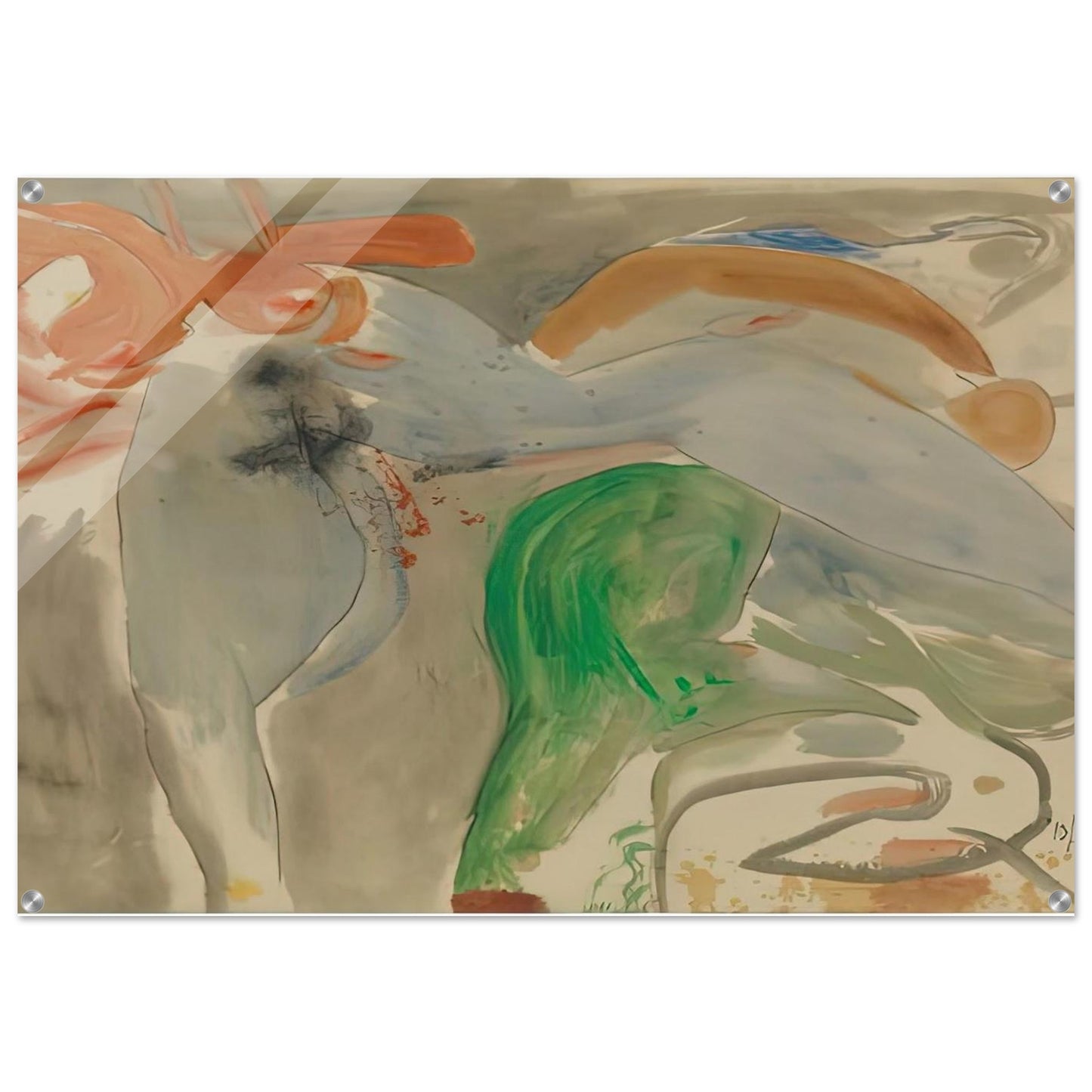Scene with Nude, 1952- - Helen Frankenthaler Acrylic Print - 70x100 cm / 28x40″ inches
