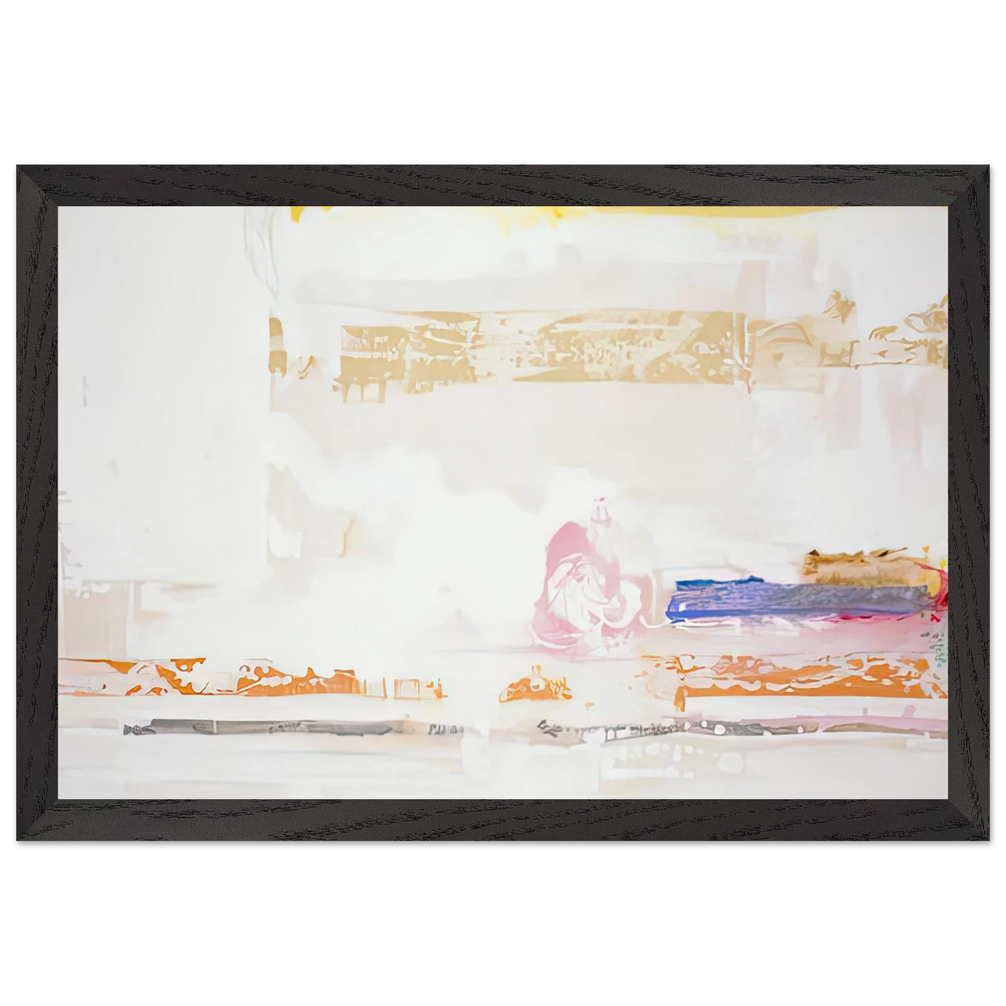 Helen Frankenthaler - Snow Basin, 1990- Wall Art - 21x29.7 cm / 8x12" - Premium Wooden Framed Poster With Fine Art Paper-canvas - Black frame