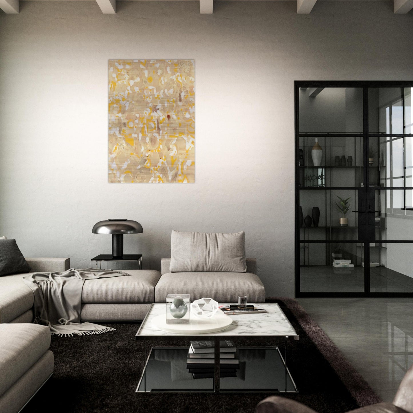 Hieroglyphs No. 12 - Lee Krasner Brushed Aluminum Print - 70x100 cm / 28x40 inches | Lee Krasner Aluminum Print | Lee Krasner Prints