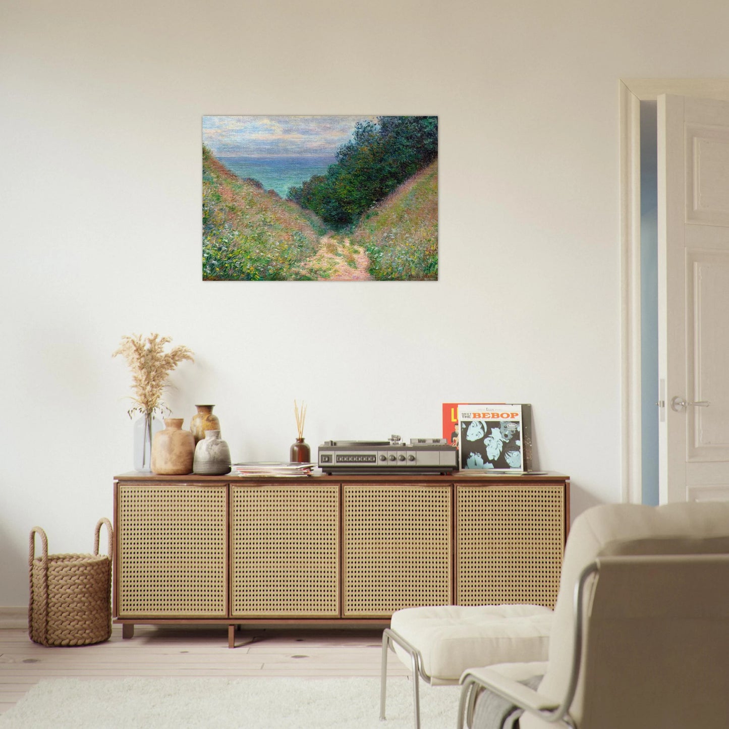 Path at La Cavee, Pourville - claude monet Brushed Aluminum Print - 70x100 cm / 28x40 inches | claude monet Aluminum Print | claude monet Prints