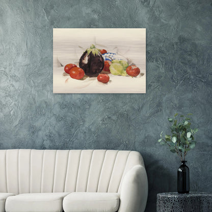 Eggplant and Tomatoes - 1926 - Charles Demuth Brushed Aluminum Print - 70x100 cm / 28x40 inches | Charles Demuth Aluminum Print | Charles Demuth Prints