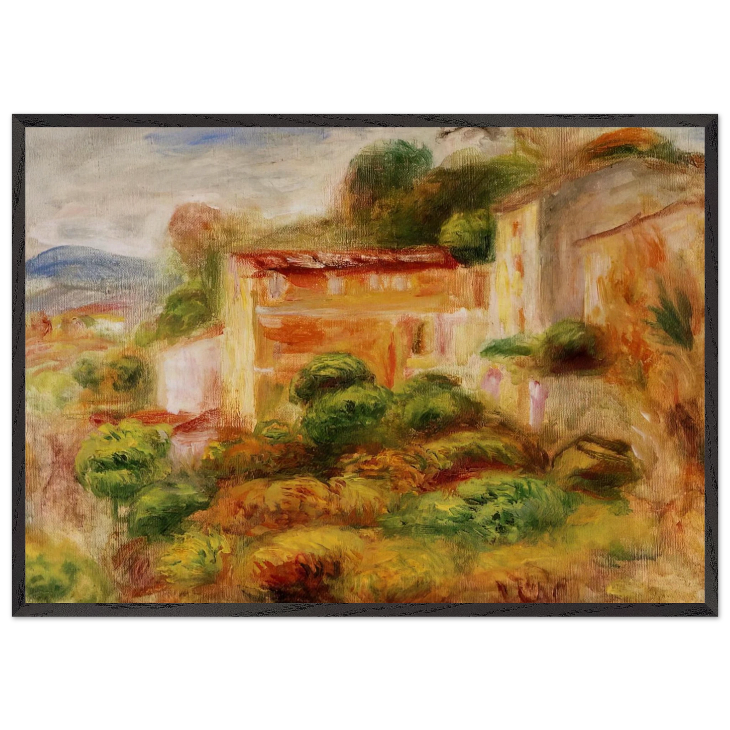 Maison de la Poste - Pierre-Auguste Renoir 70x100 cm / 28x40 inches Framed Art Print – Black Wooden Frame