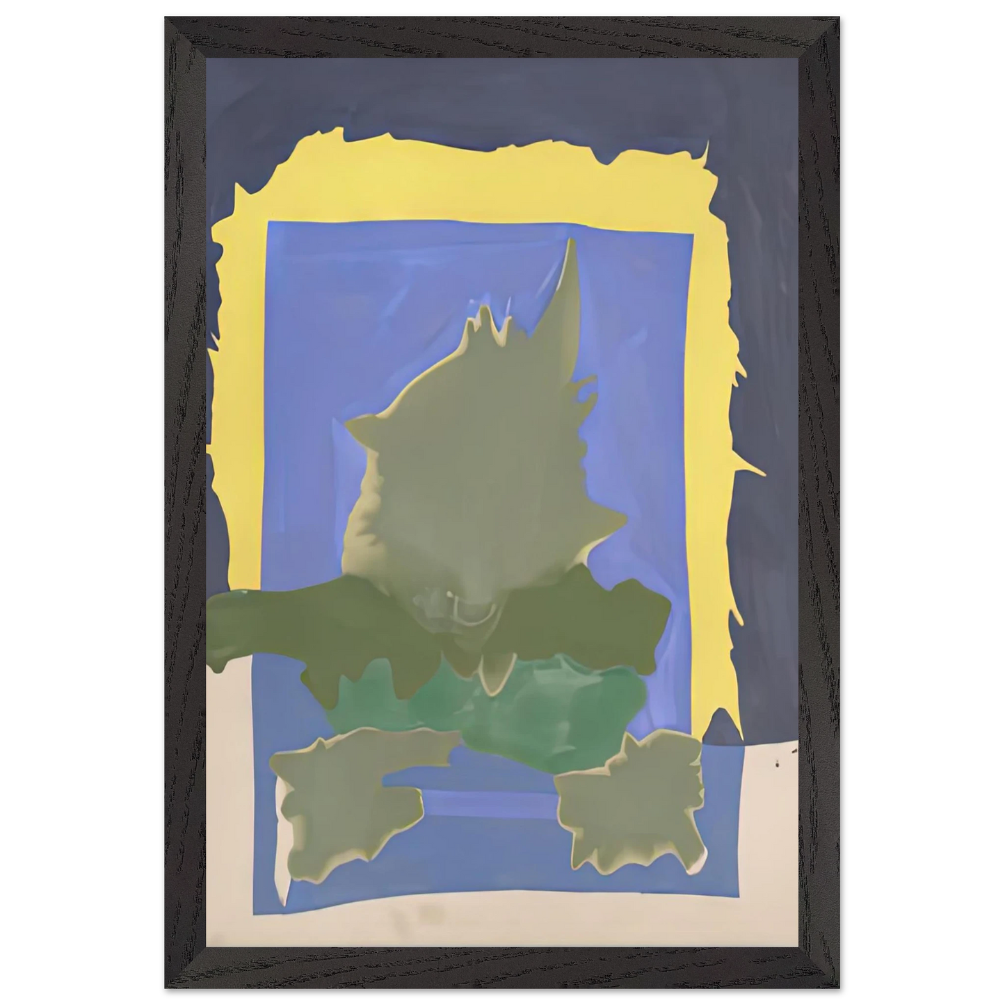 Helen Frankenthaler - Interior Landscape, 1964- Wall Art - 21x29.7 cm / 8x12" - Premium Wooden Framed Poster With Fine Art Paper-canvas - Wood frame