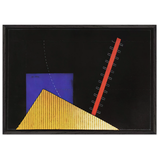 IL MERCANTE DI CUORI BOZZETTO DI SCENA 1927 - Enrico Prampolini 70x100 cm / 28x40 inches Framed Art Print – Black Wooden Frame