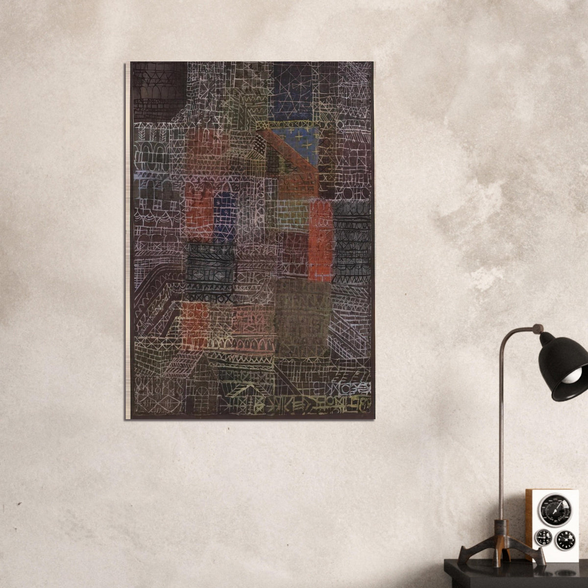 STRUCTURAL II 1924 - Paul Klee Brushed Aluminum Print - 70x100 cm / 28x40 inches | Paul Klee Aluminum Print | Paul Klee Prints