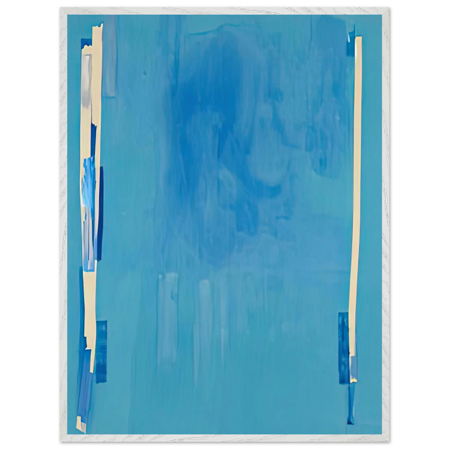 Helen Frankenthaler - Blue Bellows, 1976- Wall Art - 30x40 cm / 12x16 inches - Premium Wooden Framed Poster With Fine Art Paper-canvas - White frame