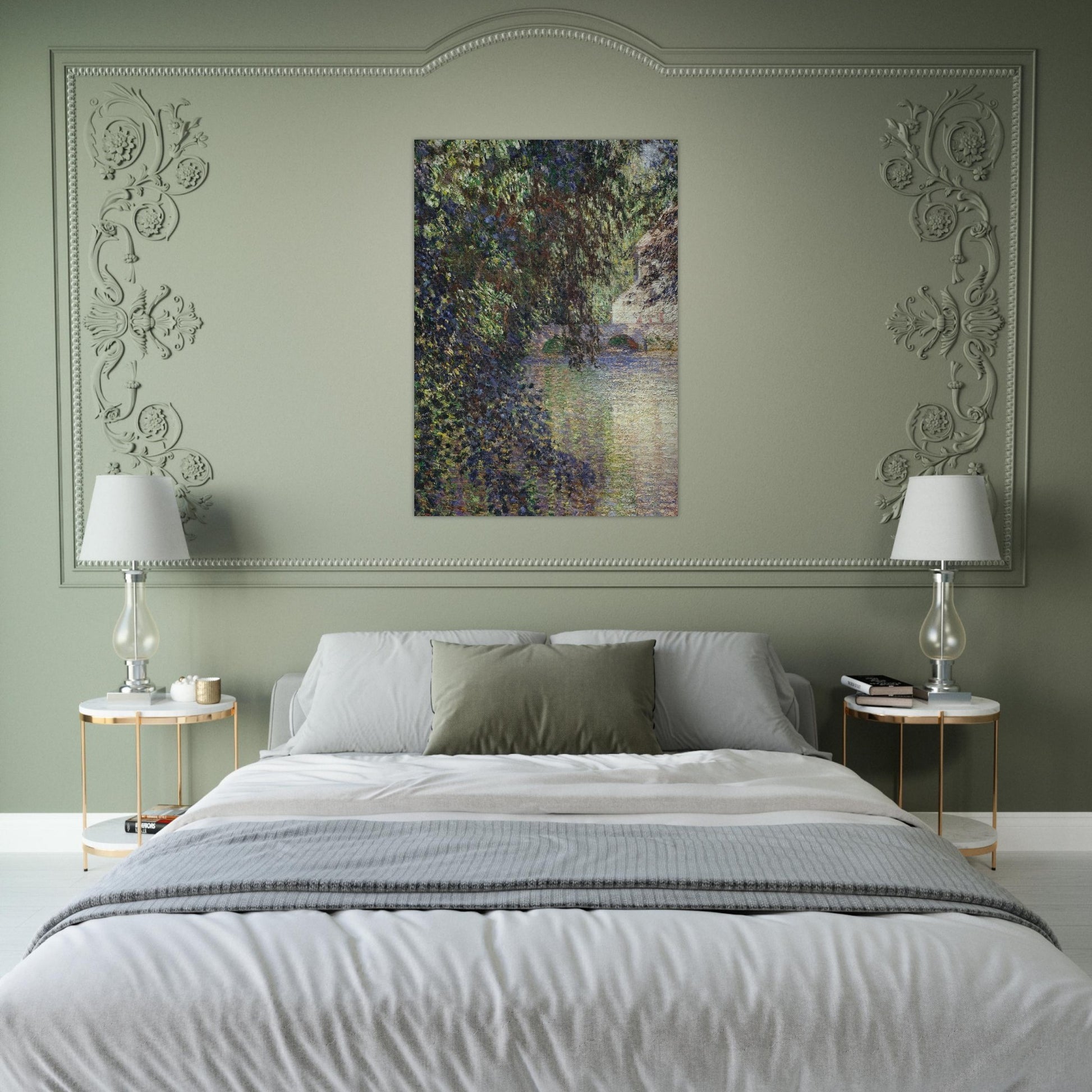 Watermill at Limetz - claude monet Brushed Aluminum Print - 70x100 cm / 28x40 inches | claude monet Aluminum Print | claude monet Prints