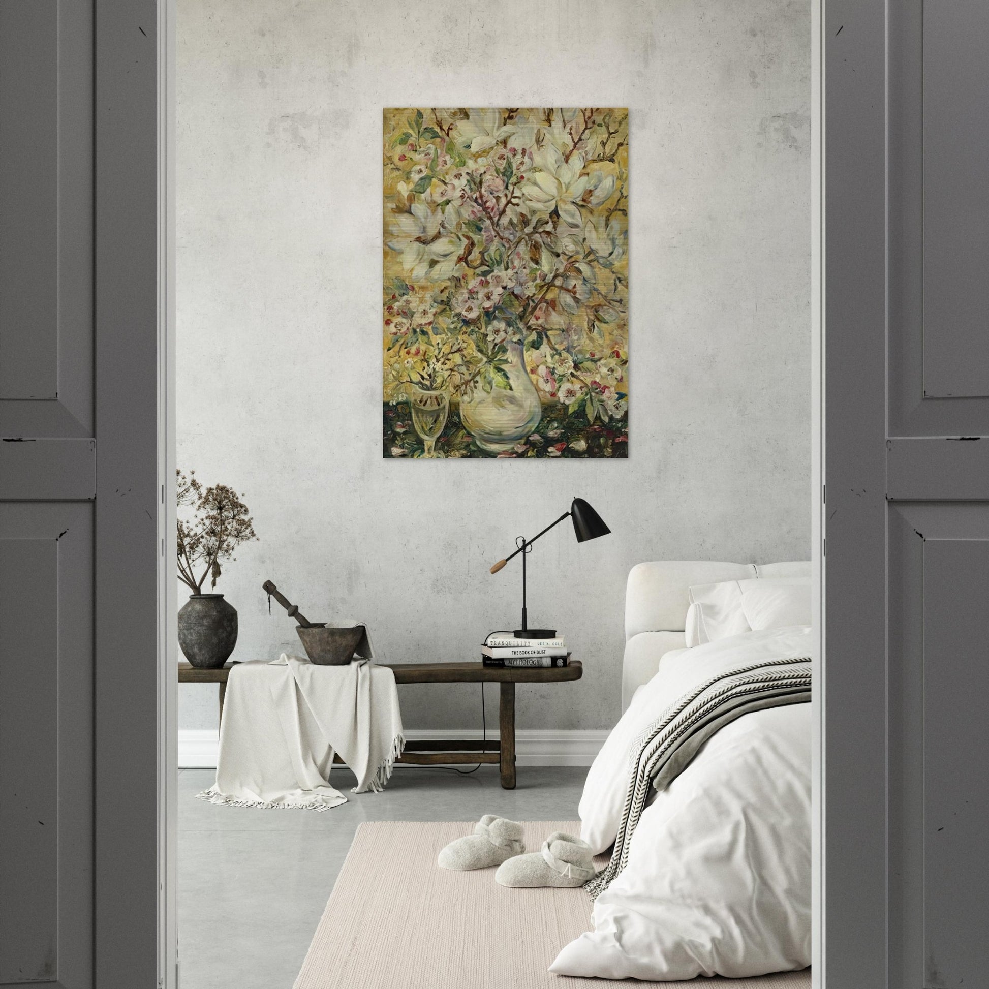 Flower vase - Post-Impressionism - Natalia Goncharova Brushed Aluminum Print - 70x100 cm / 28x40 inches | Natalia Goncharova Aluminum Print | Natalia Goncharova Prints