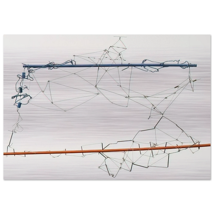 Drawing without Paper 8425 and 8426 - 1984 - Gego Brushed Aluminum Print - 70x100 cm / 28x40 inches | Gego Aluminum Print | Gego Prints
