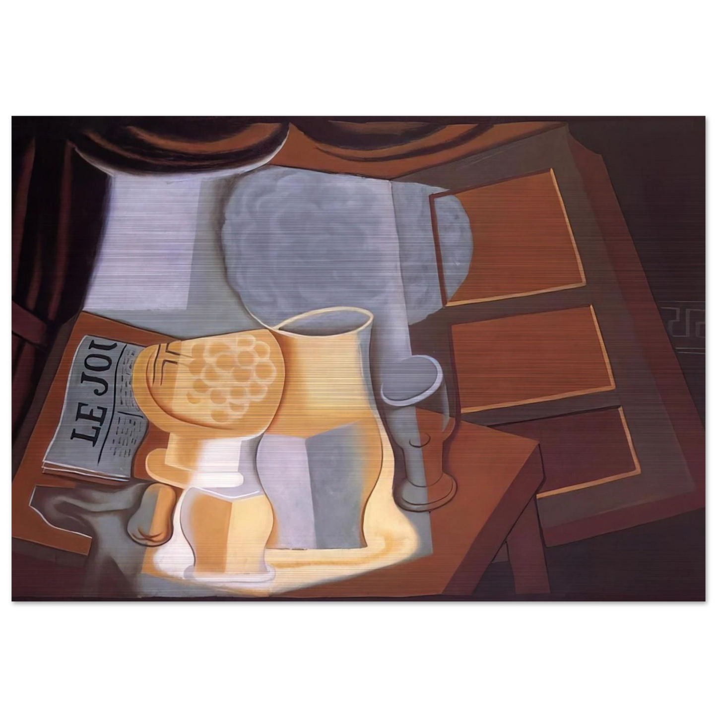 THE TABLE IN FRONT OF THE WINDOW 1921 - Juan Gris Brushed Aluminum Print - 70x100 cm / 28x40 inches | Juan Gris Aluminum Print | Juan Gris Prints