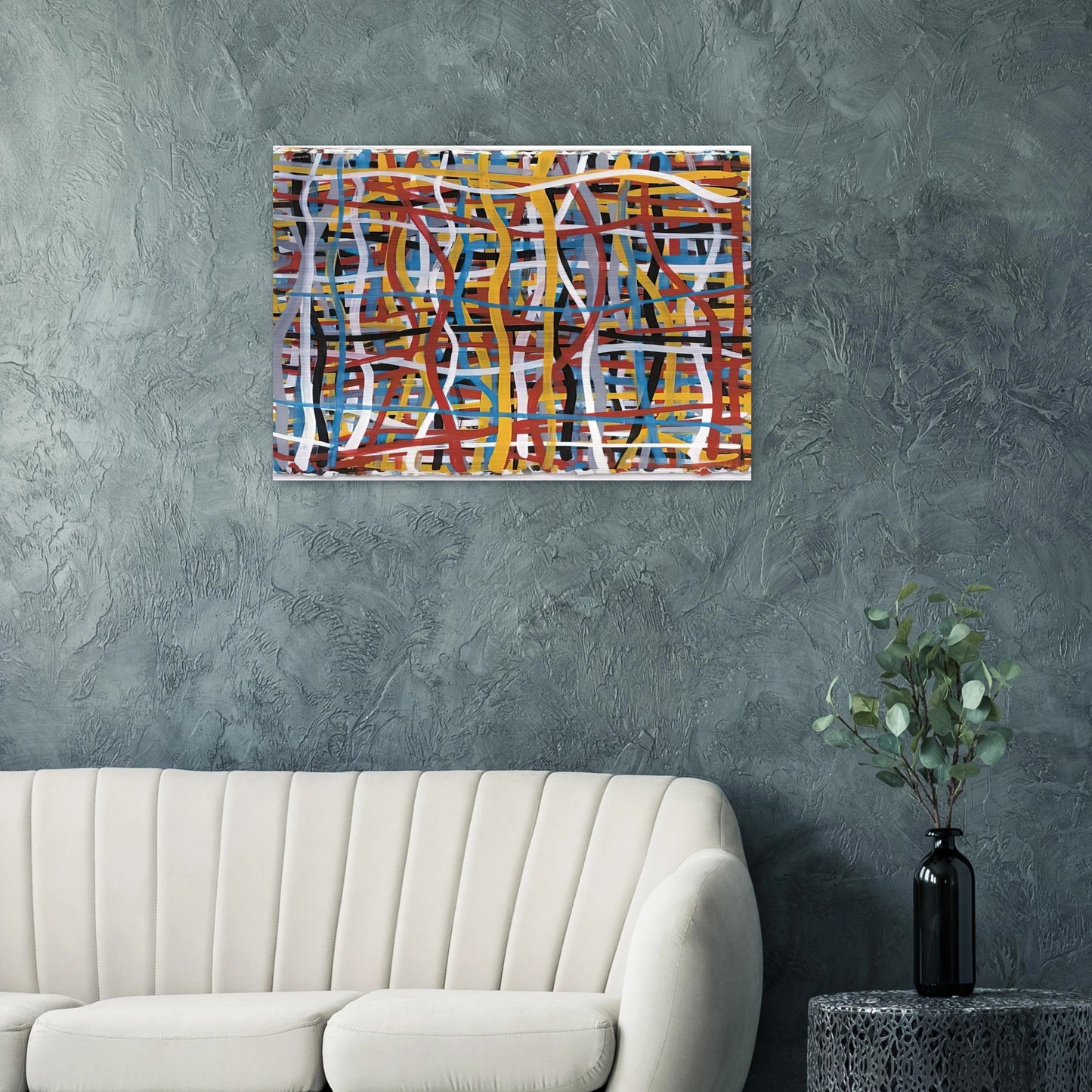 Irregular Vertical and Horizontal Bands of Color Superimposed - Sol LeWitt Brushed Aluminum Print - 70x100 cm / 28x40 inches | Sol LeWitt Aluminum Print | Sol LeWitt Prints