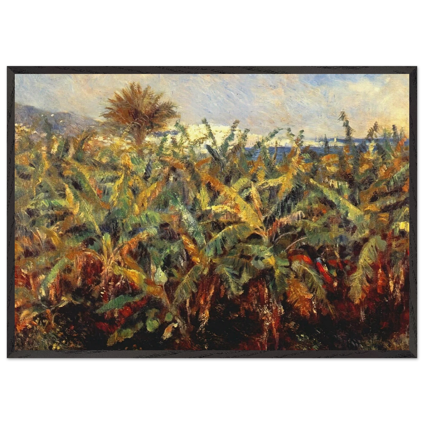 Field of Banana Trees - Pierre-Auguste Renoir 70x100 cm / 28x40 inches Framed Art Print – Black Wooden Frame