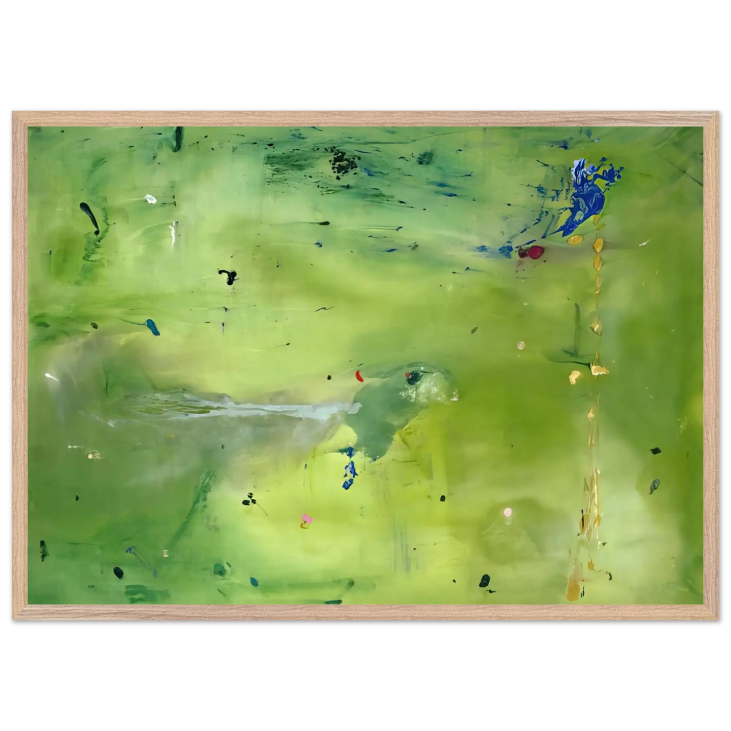 Helen Frankenthaler - A Green Thought in a Green Shade - 1981 Wall art - A1 (59.4 x 84.1  cm) - Premium Wooden Framed Poster With Fine Art Paper - Wood frame