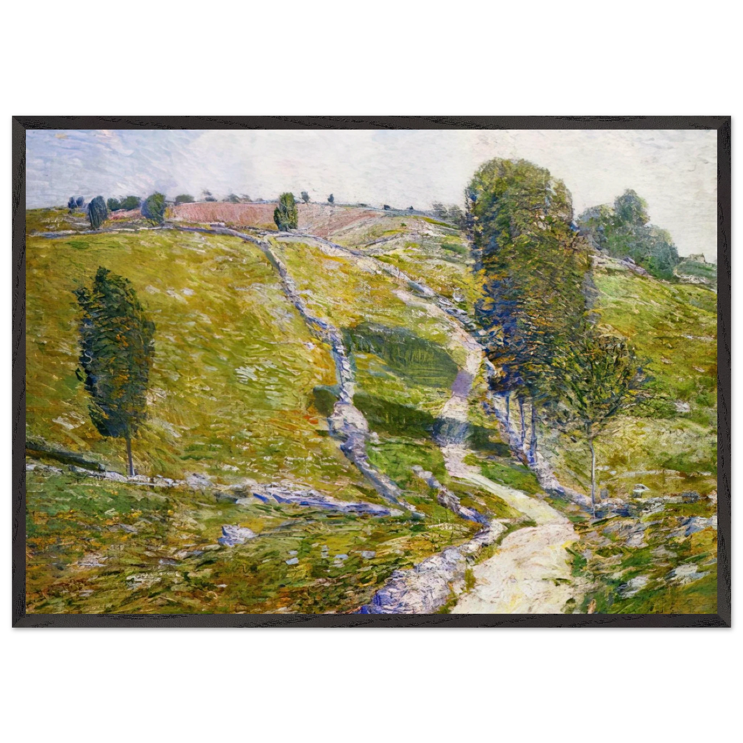 Road to the Land of Nod - Childe Hassam 70x100 cm / 28x40 inches Framed Art Print – Black Wooden Frame