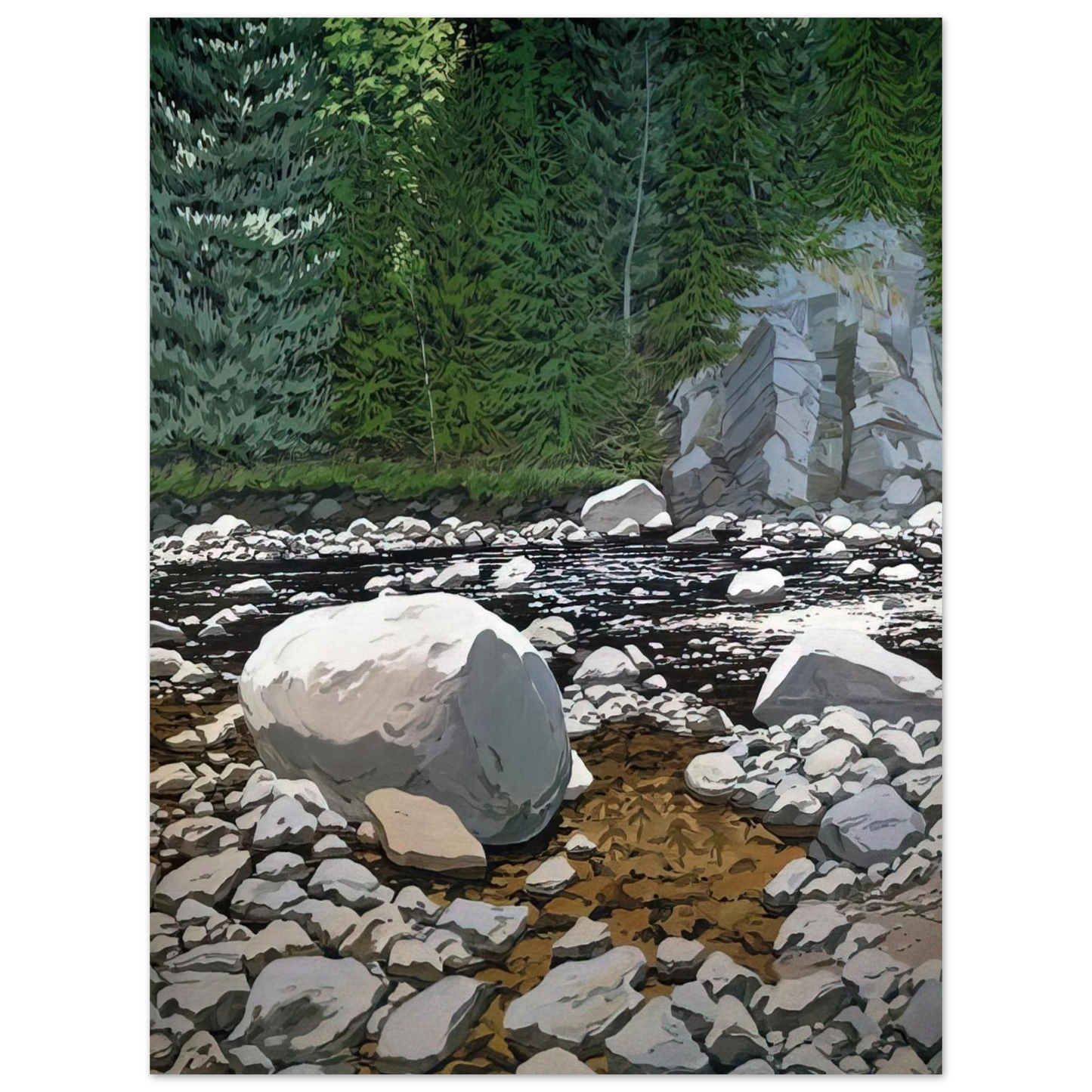 Neil Welliver - Lower Ducktrap - 1978  75x100 cm / 30x40inches Fine Art Poster