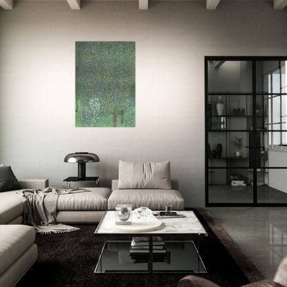 ROSES UNDER THE TREES - Gustav Klimt Brushed Aluminum Print - 70x100 cm / 28x40 inches | Gustav Klimt Aluminum Print | Gustav Klimt Prints