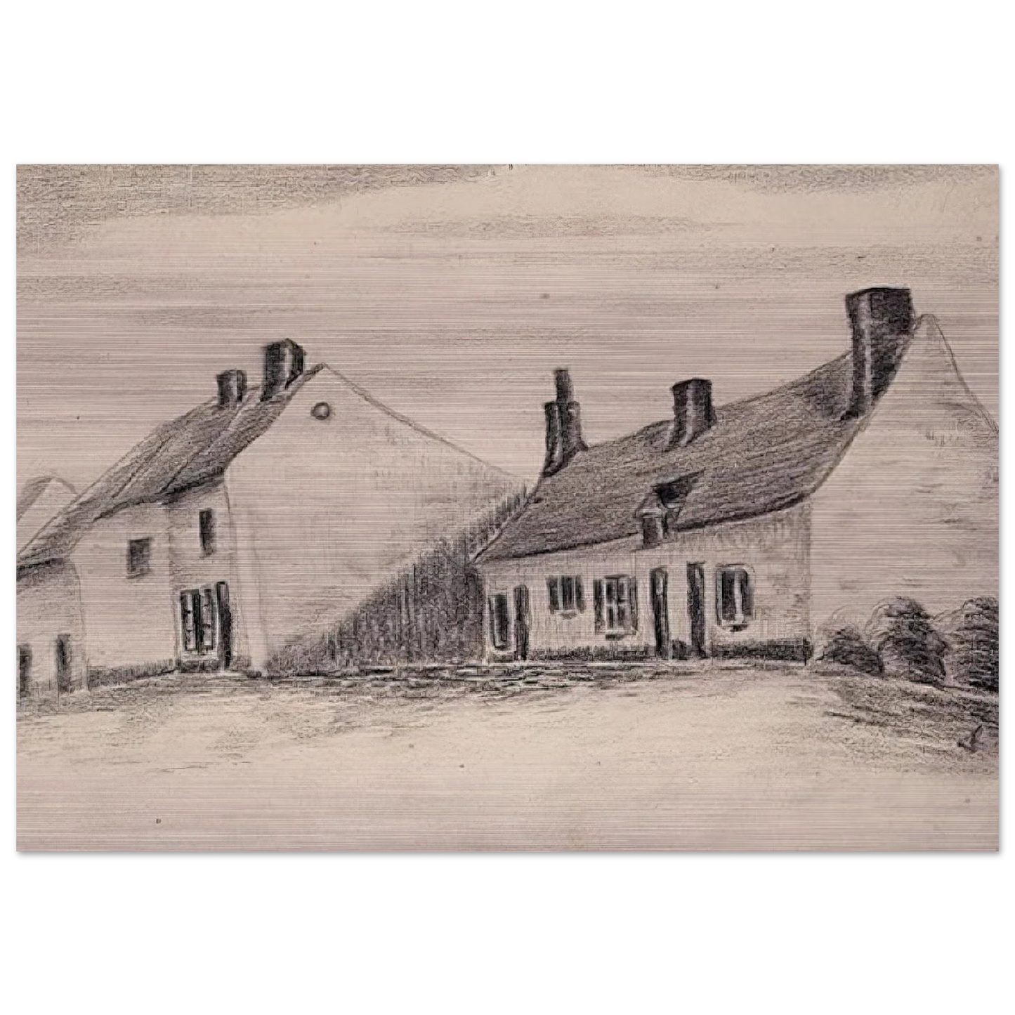 A Zandmennik house - Vincent van Gogh Brushed Aluminum Print - 70x100 cm / 28x40 inches | Vincent van Gogh Aluminum Print | Vincent van Gogh Prints
