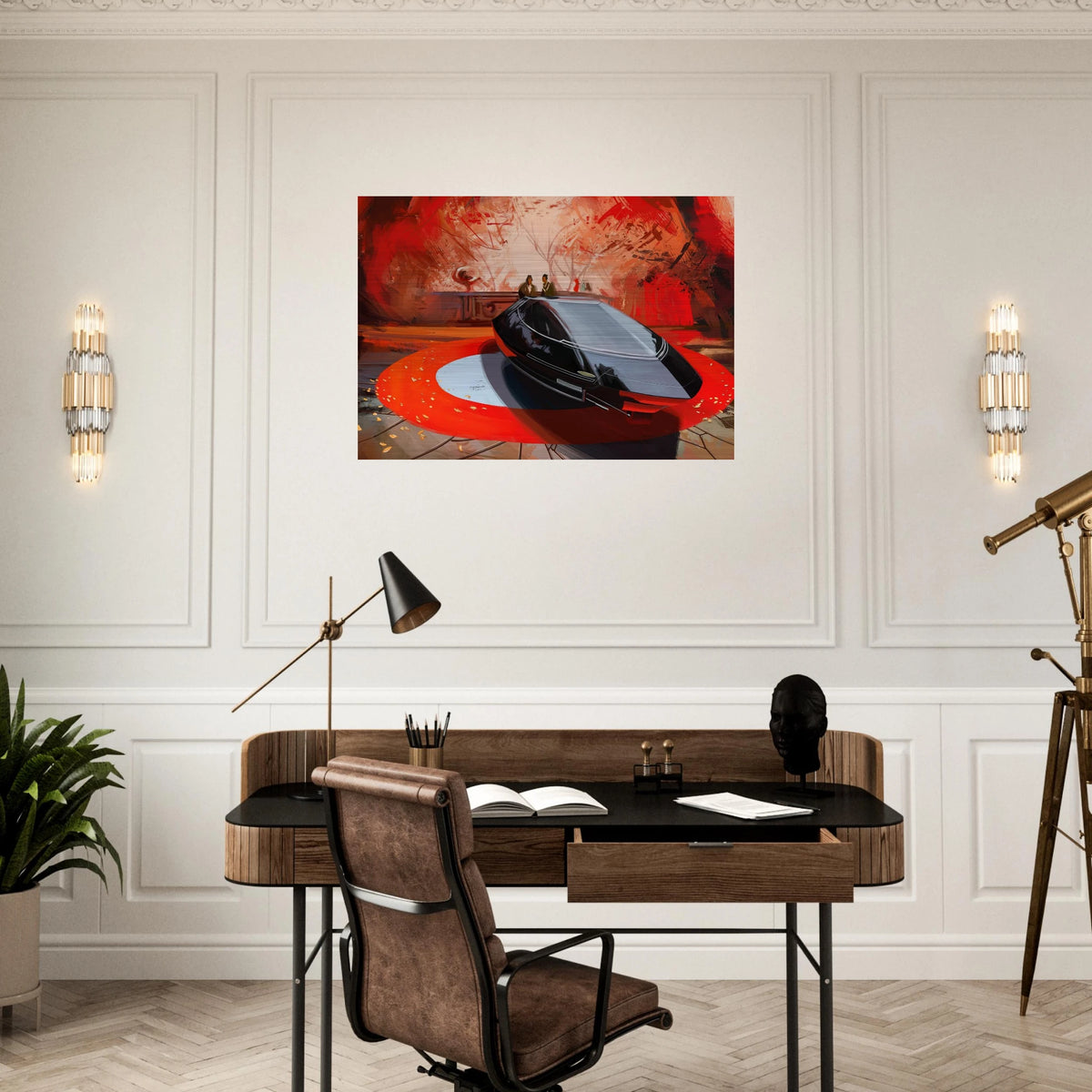 Syd Mead - Syd Mead Brushed Aluminum Print - 70x100 cm / 28x40 inches | Syd Mead Aluminum Print | Syd Mead Prints