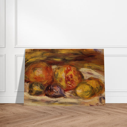 Still Life Pomegranate, Figs and Apples - Pierre-Auguste Renoir Brushed Aluminum Print - 70x100 cm / 28x40 inches | Pierre-Auguste Renoir Aluminum Print | Pierre-Auguste Renoir Prints
