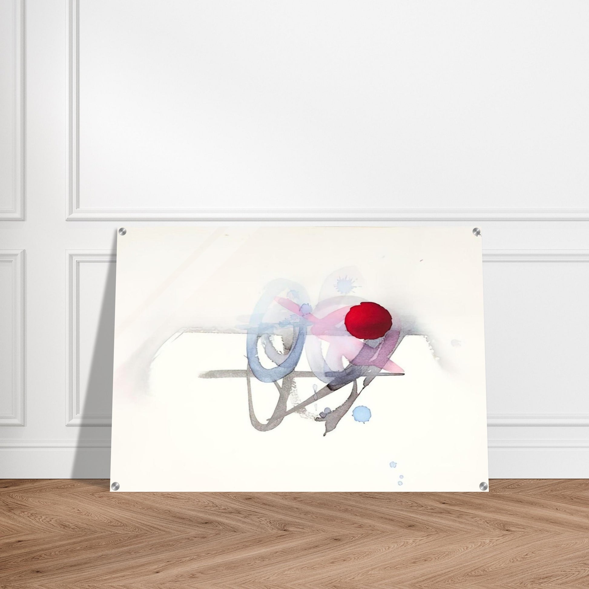 UNTITLED RED BLACK PINK AND BLUE - Luis Feito Acrylic Print - 70x100 cm / 28x40″ inches