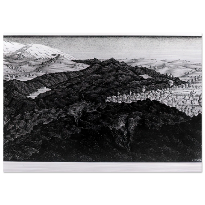 LAVA FLOW FROM ETNA - MC Escher Brushed Aluminum Print - 70x100 cm / 28x40 inches | MC Escher Aluminum Print | MC Escher Prints | Maurits Cornelis Escher Prints