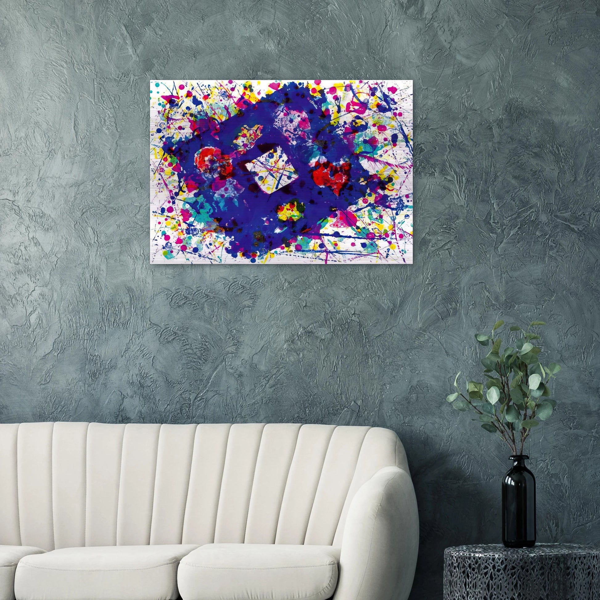 Untitled  SF 259  - Sam Francis Brushed Aluminum Print - 70x100 cm / 28x40 inches | Sam Francis Aluminum Print | Sam Francis Prints