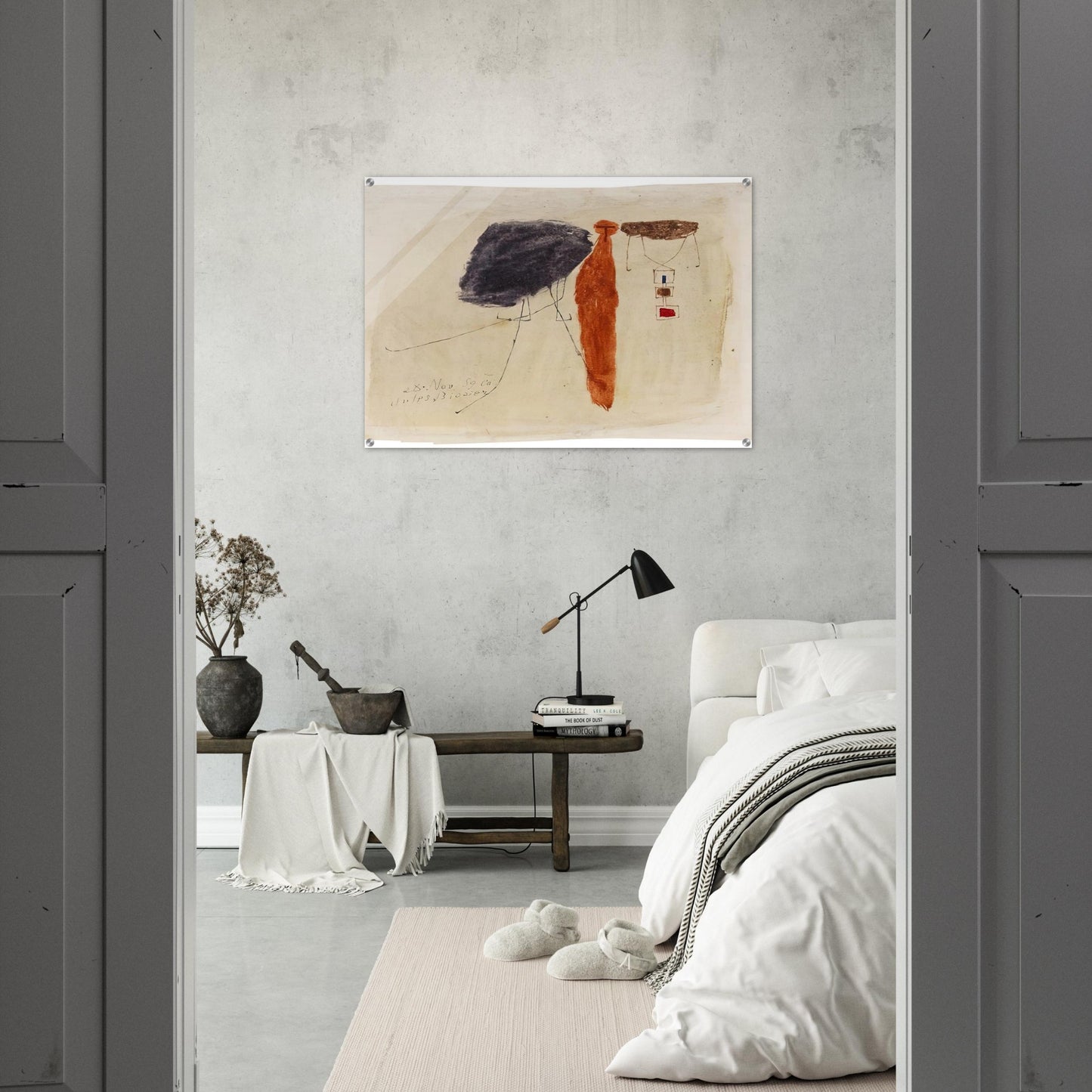 Komposition - 1959 - Julius Bissier Acrylic Print - 70x100 cm / 28x40″ inches