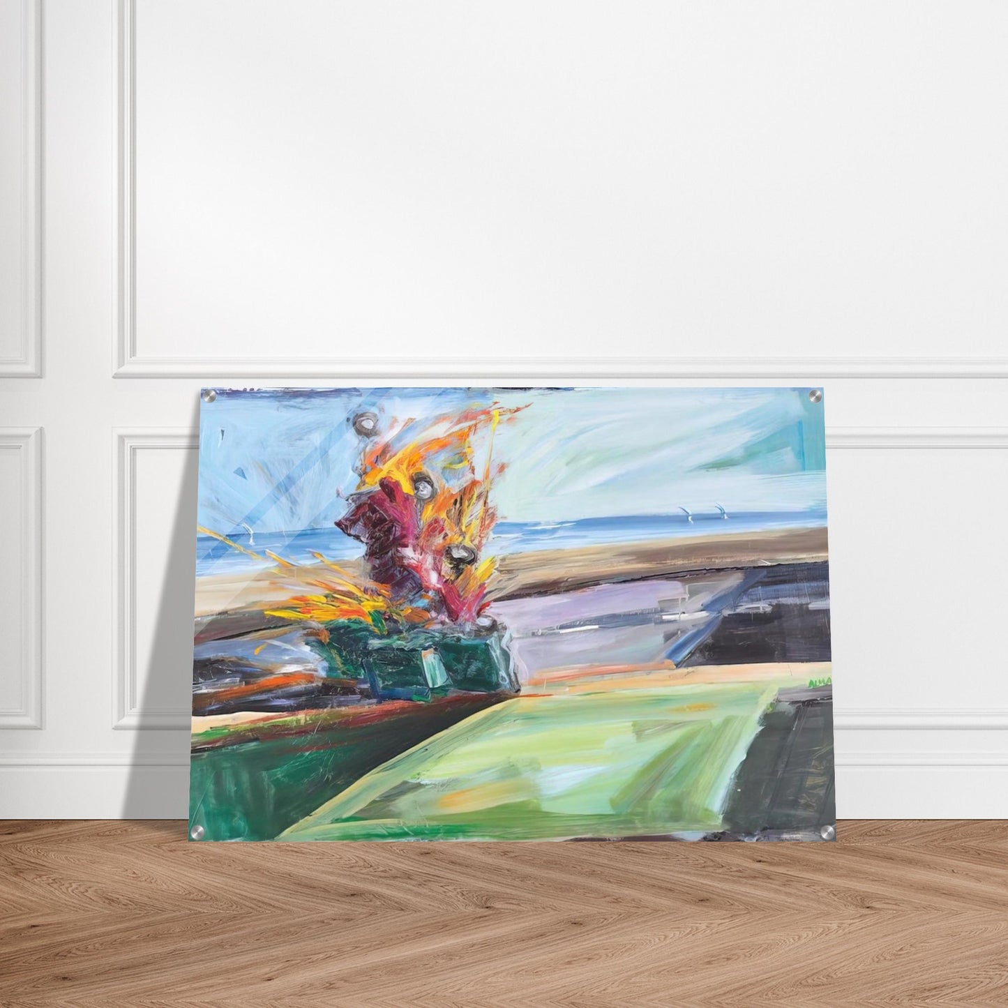Untitled Car Crash - 1987 - Carlos Almaraz Acrylic Print - 70x100 cm / 28x40″ inches