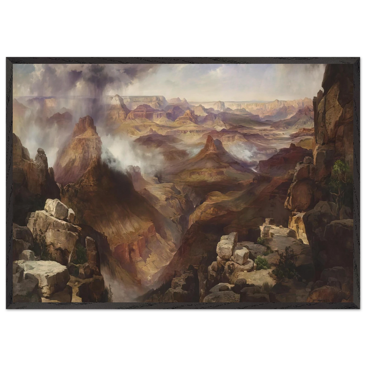 Grand Canyon of the Colorado River - Thomas Moran 70x100 cm / 28x40 inches Framed Art Print – Black Wooden Frame