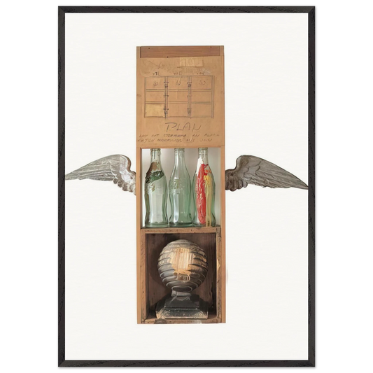 COCA COLA PLAN 1958 - Robert Rauschenberg 70x100 cm / 28x40 inches Framed Art Print – Black Wooden Frame