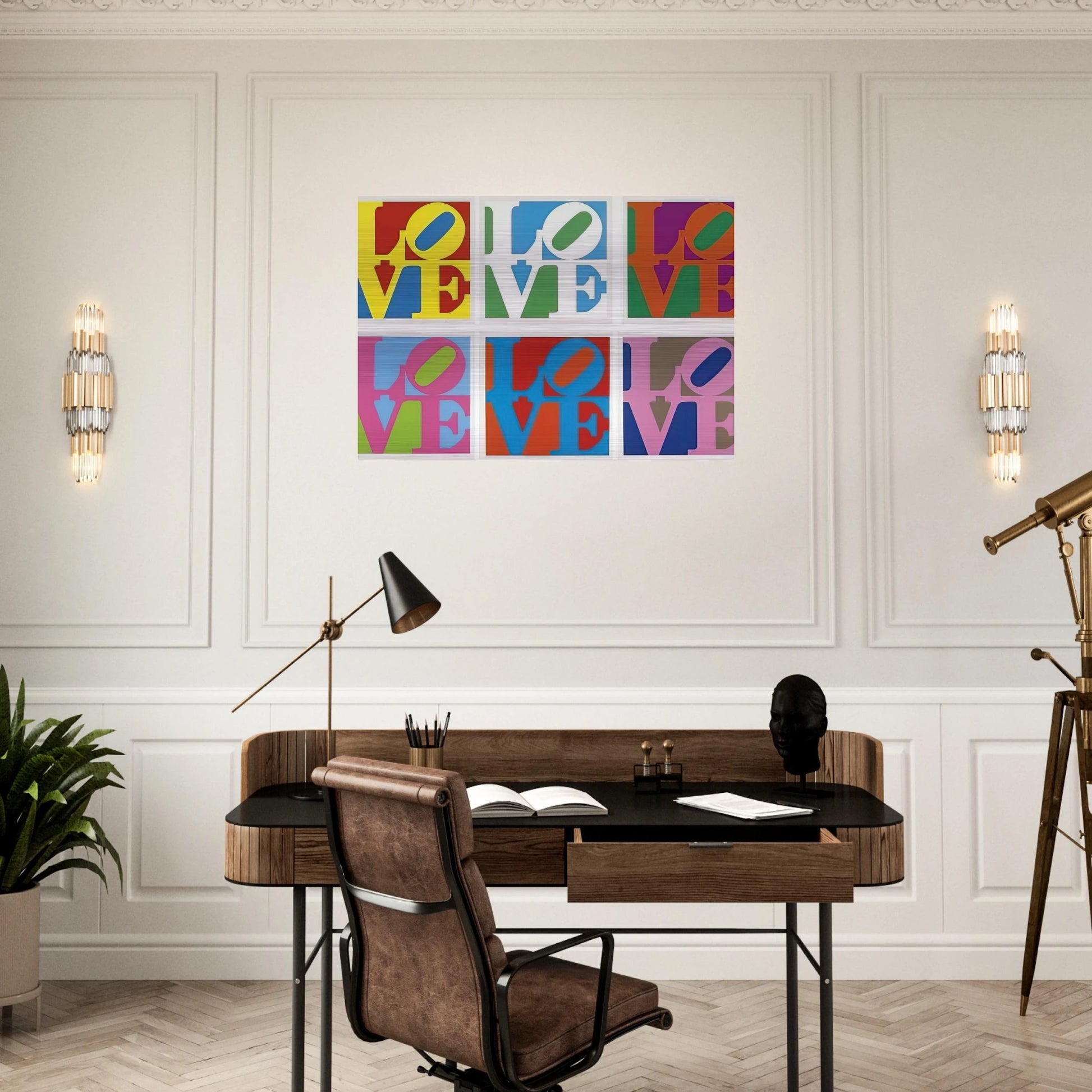 The Garden of Love - Robert Indiana Brushed Aluminum Print - 70x100 cm / 28x40 inches | Robert Indiana Aluminum Print | Robert Indiana Prints