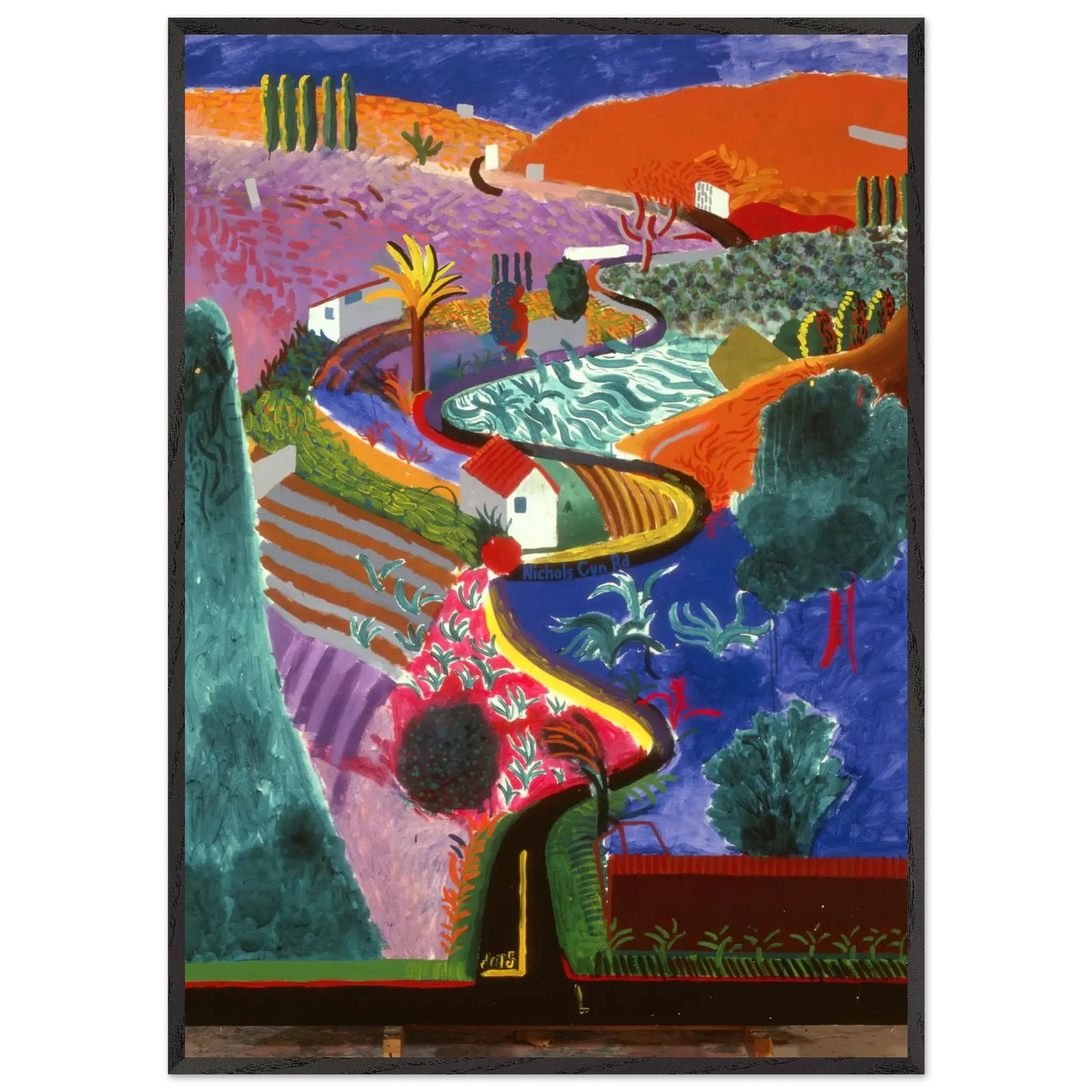David Hockney - David Hockney Wall art - 45x60 cm / 18x24 inches - Premium Wooden Framed Poster With Fine Art Paper - Black frame