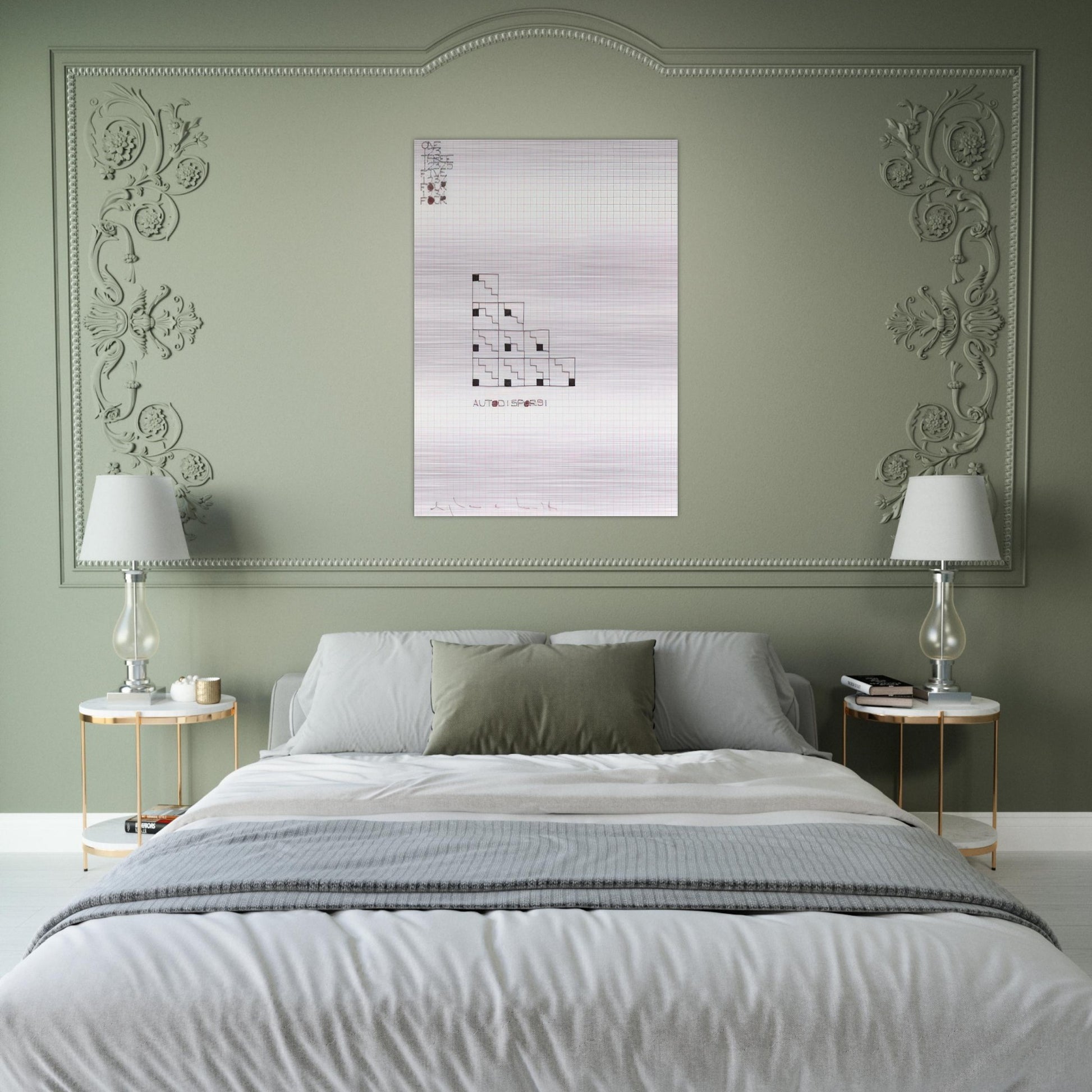 AUTODISPORSI 1975 - Alighiero Boetti Brushed Aluminum Print - 70x100 cm / 28x40 inches | Alighiero Boetti Aluminum Print | Alighiero Boetti Prints