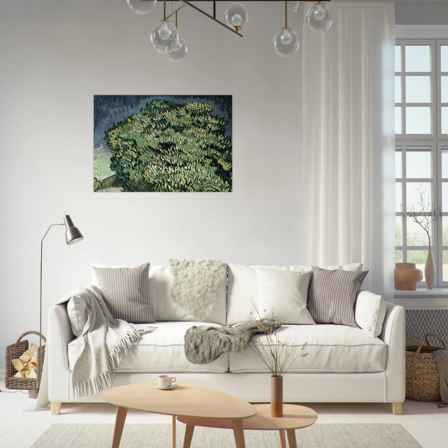 Chestnut Trees in Blossom - Vincent van Gogh Brushed Aluminum Print - 70x100 cm / 28x40 inches | Vincent van Gogh Aluminum Print | Vincent van Gogh Prints