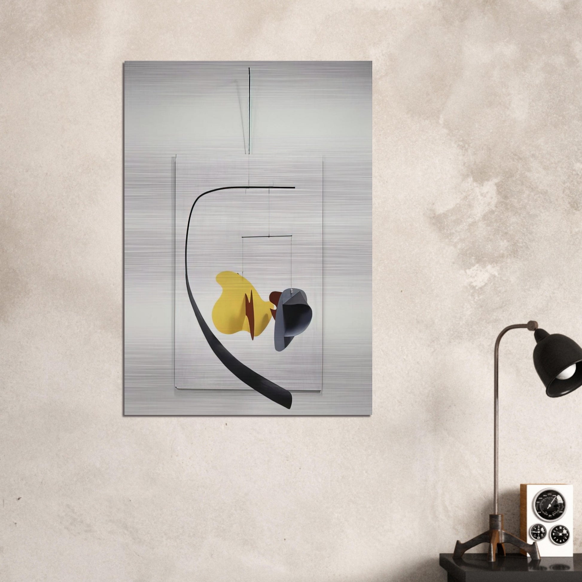 WHITE PANEL 1936 - Alexander Calder Brushed Aluminum Print - 70x100 cm / 28x40 inches | Alexander Calder Aluminum Print | Alexander Calder Prints