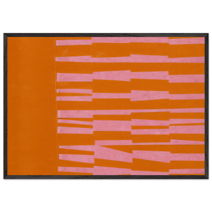 Pink and Orange from the series Line Form Color - Ellsworth Kelly 70x100 cm / 28x40 inches Framed Art Print – Black Wooden Frame