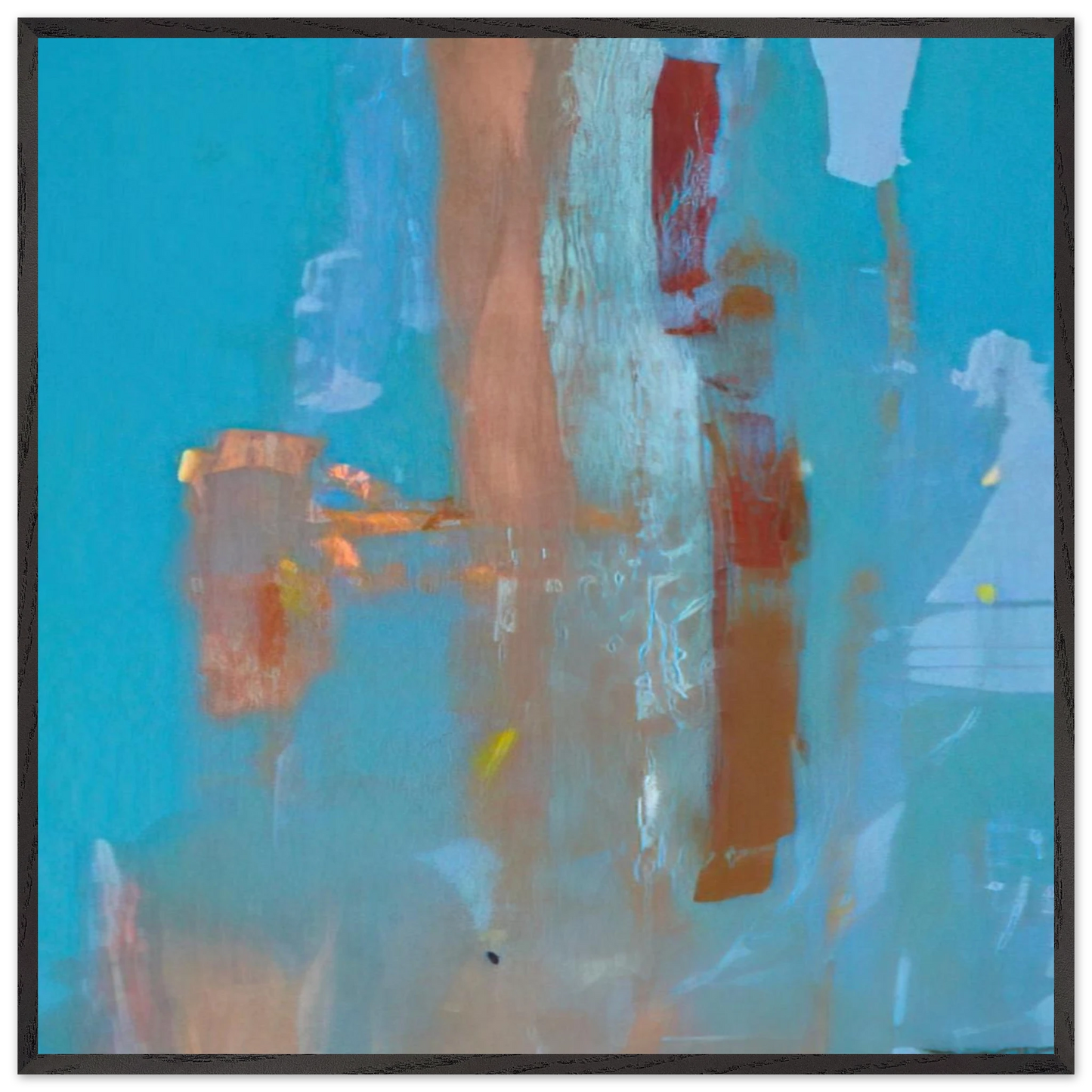 Helen Frankenthaler - In on Blue - 1976 Wall art - 50x70 cm / 20x28 inches - Premium Wooden Framed Poster With Fine Art Paper-canvas - White frame