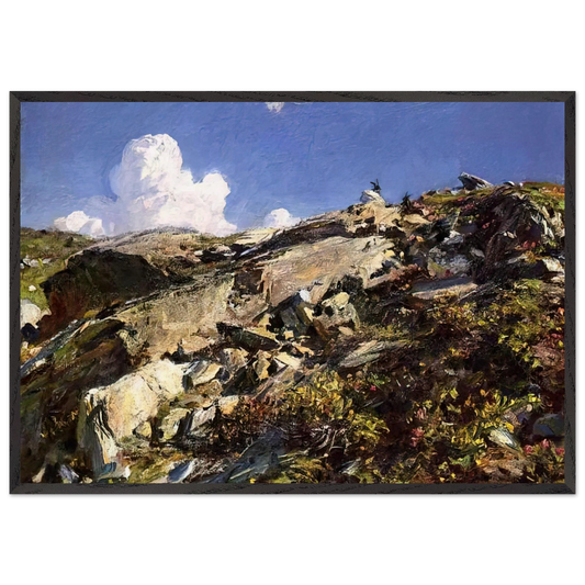 In the Alps - John Singer Sargent 70x100 cm / 28x40 inches Framed Art Print – Black Wooden Frame