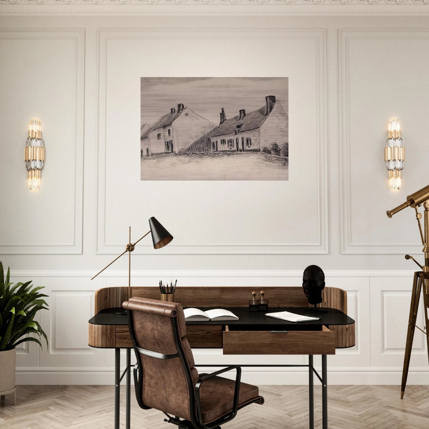 A Zandmennik house - Vincent van Gogh Brushed Aluminum Print - 70x100 cm / 28x40 inches | Vincent van Gogh Aluminum Print | Vincent van Gogh Prints