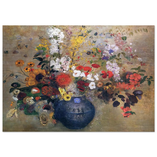 FLOWERS 1909 - Odilon Redon Brushed Aluminum Print - 70x100 cm / 28x40 inches | Odilon Redon Aluminum Print | Odilon Redon Prints
