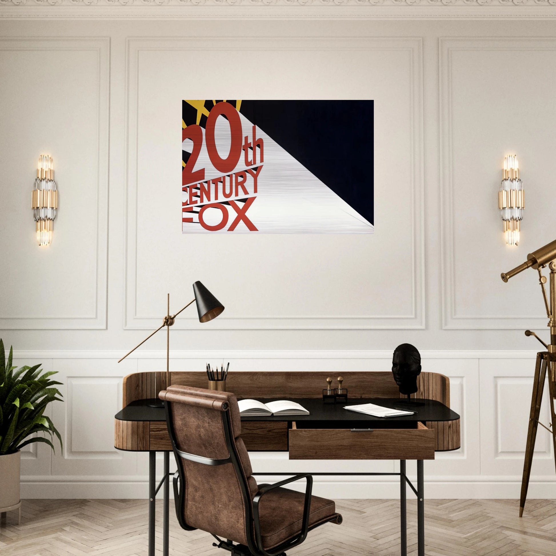 LARGE TRADEMARK WITH EIGHT SPOTLIGHTS 1962 - Edward Ruscha Brushed Aluminum Print - 70x100 cm / 28x40 inches | Edward Ruscha Aluminum Print | Edward Ruscha Prints
