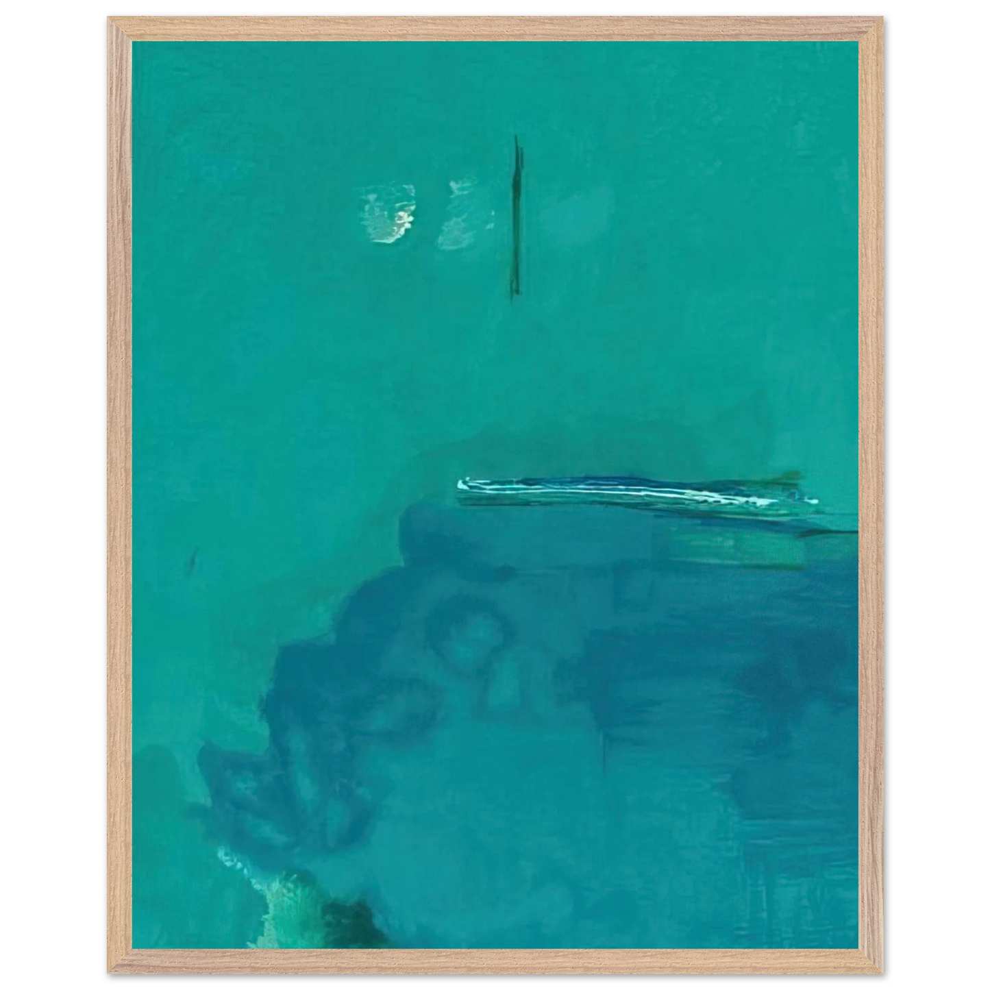 Helen Frankenthaler - Contentment Island - 2004 Wall art - 30x45 cm / 12x18 inches - Premium Wooden Framed Poster With Fine Art Paper-canvas - White frame