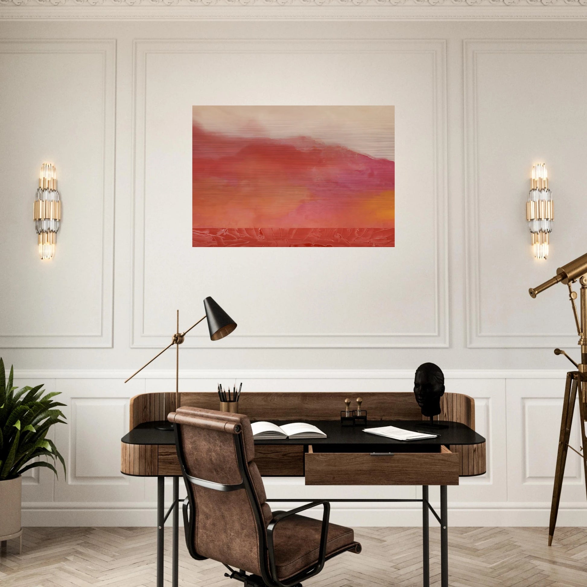 Red Hurricane - 1969 - Ronnie Landfield Brushed Aluminum Print - 70x100 cm / 28x40 inches | Ronnie Landfield Aluminum Print | Ronnie Landfield Prints