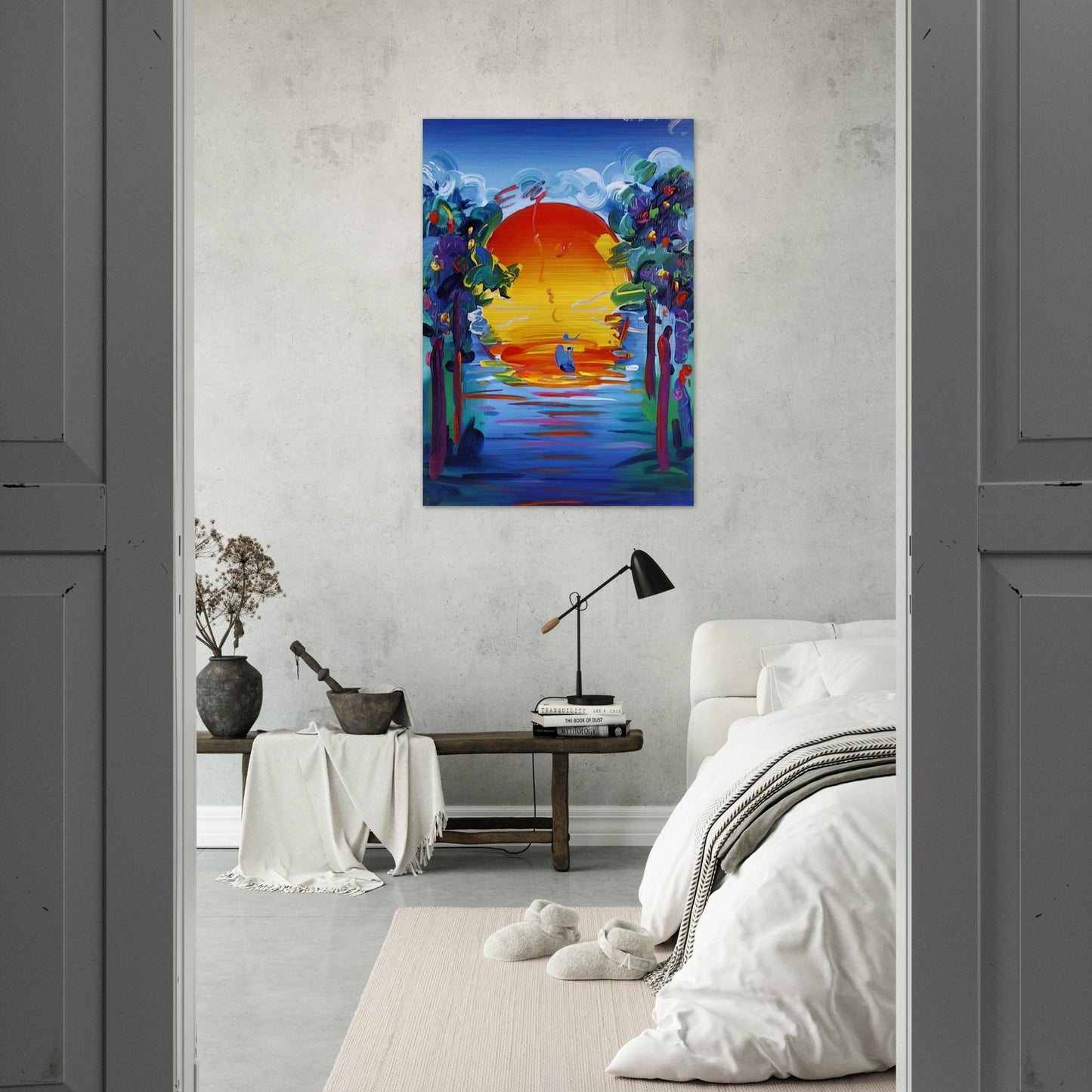 BETTER WORLD 1993 - Peter Max Brushed Aluminum Print - 70x100 cm / 28x40 inches | Peter Max Aluminum Print | Peter Max Prints