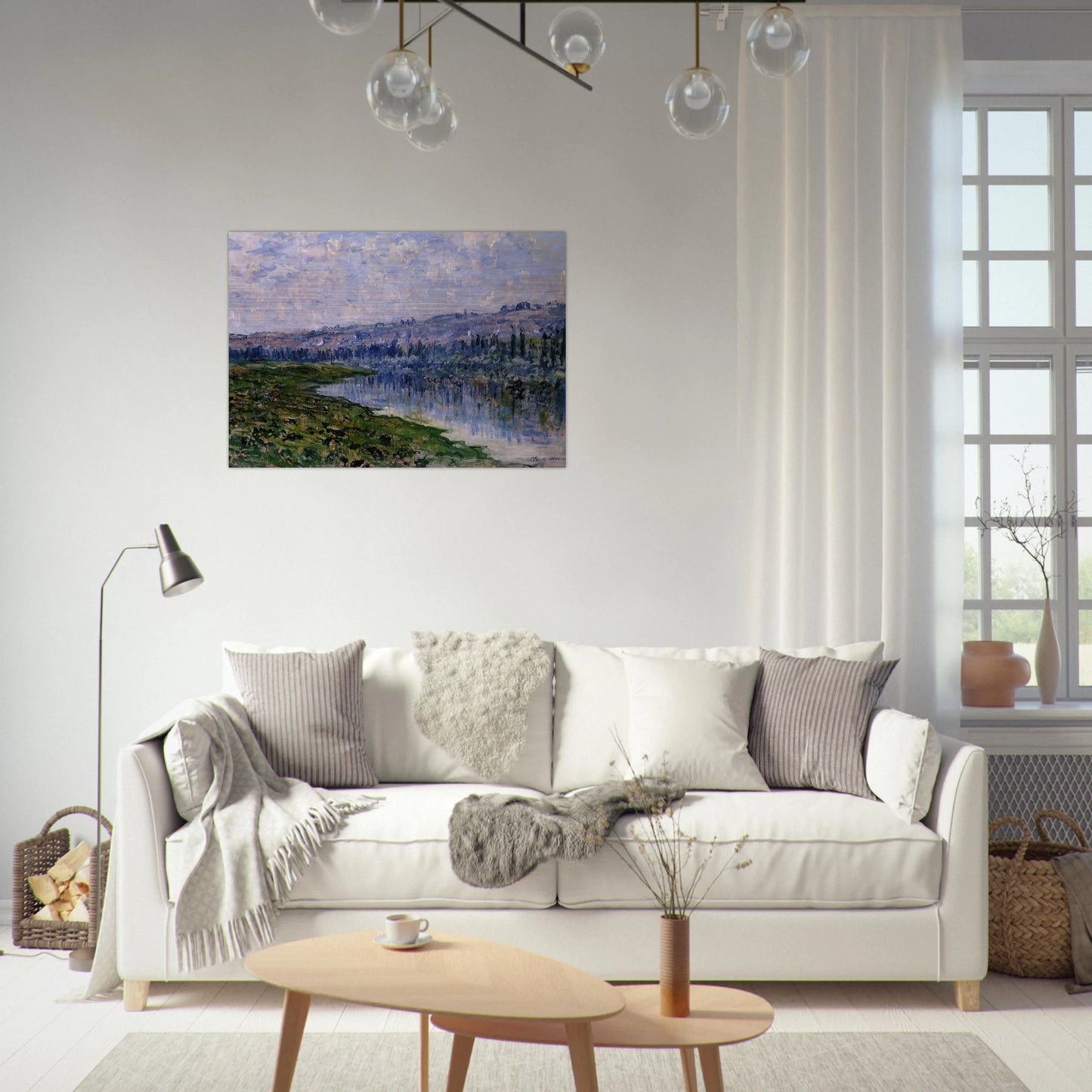 The Seine and the Chaantemesle Hills - claude monet Brushed Aluminum Print - 70x100 cm / 28x40 inches | claude monet Aluminum Print | claude monet Prints