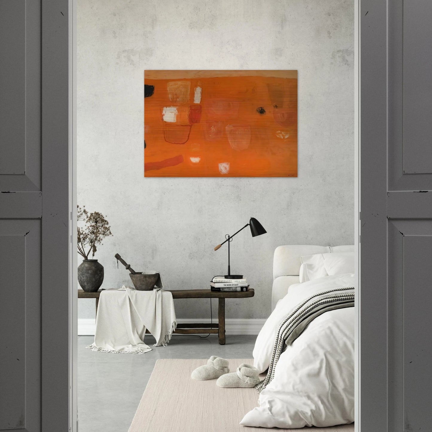 Orange and Red - 1957 - William Scott Brushed Aluminum Print - 70x100 cm / 28x40 inches | William Scott Aluminum Print | William Scott Prints