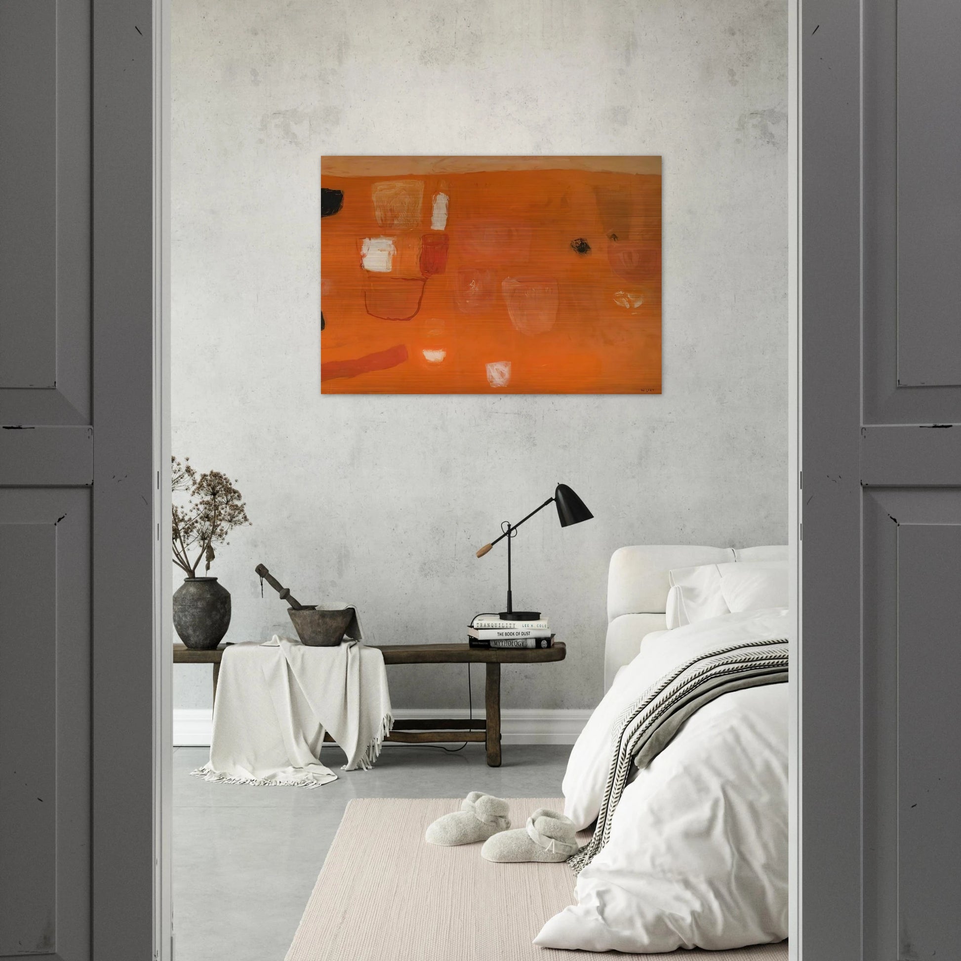 Orange and Red - 1957 - William Scott Brushed Aluminum Print - 70x100 cm / 28x40 inches | William Scott Aluminum Print | William Scott Prints